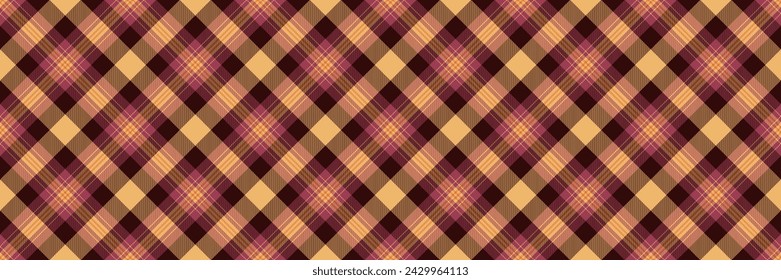 Decorating vector fabric textile, sheet check pattern plaid. Mother seamless background texture tartan in orange and dark color.