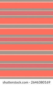 Decorating vector textile pattern, romance stripe texture seamless. Wedding lines fabric background vertical in red and cyan colors palette.