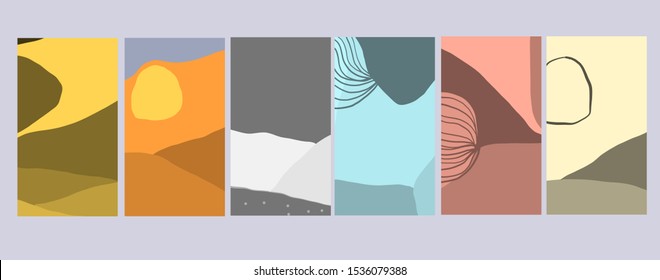 Decoration abstract background with color elements. Contemporary trendy modern textures with freehand minimal brush stroke and shapes. Design for social media content, stories, placards