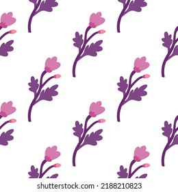 Decoration abstract flower seamless pattern. Botanical floral wallpaper. Creative plants endless ornament. Simple design for fabric, textile print, wrapping paper, cover. Vector illustration