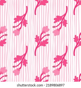 Decoración abstracta de flor sin costura. Papel tapiz floral botánico. Plantas creativas ornamento interminable. Diseño sencillo para tela, imprenta textil, papel envolvente, cubierta. Ilustración del vector