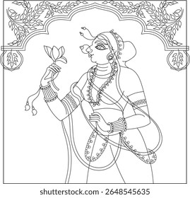 	
decoração que adorna um portão da casa. Pintura de parede tradicional de Rajasthani. Para a cerimônia de casamento. Índia.	
