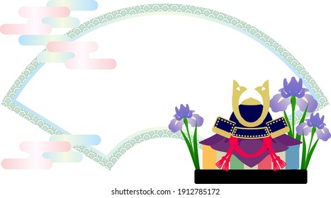 Decoration with armor helmet and irises