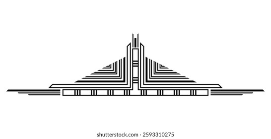 Decoration in art nouveau style. Decorative geometric element.