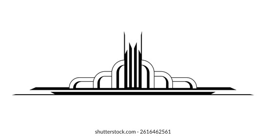 Decoration in art nouveau style. Decorative geometric element.
