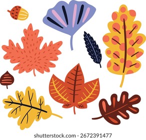 Dekoration Herbst Blätter Vektor-Set