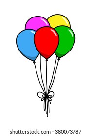 Decoration Balloons, a hand drawn vector illustration of decoration balloons, perfect to use for projects like party, birthday celebrations, new years, decoration element, etc.