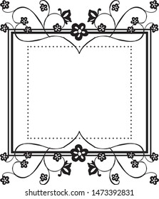 Decoration of banners, posters, with elegant frame, cute flowers. Vector