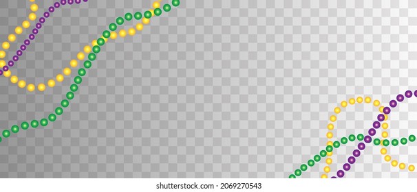 Decoration of beads of different shapes. Vector illustration on transparent background