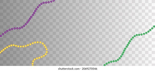 Decoration of beads of different shapes. Vector illustration on transparent background