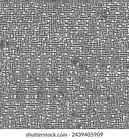 Decoración en blanco y negro sobre una superficie plana, un entretejido de líneas. Fondo de pantalla angustiado. Vector sin fisuras.