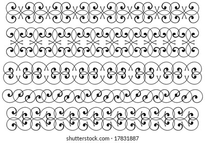 Decoration borders set. Vector illustration