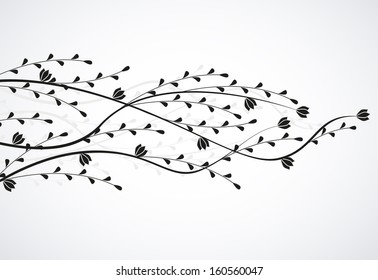 decoration with branches and flowers
