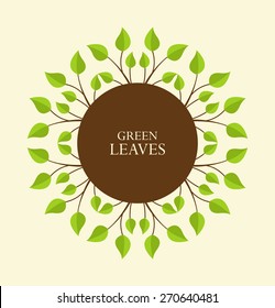 Decoration branches with leaves with place for text