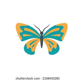 Decoration butterfly icon. Flat illustration of decoration butterfly vector icon isolated on white background