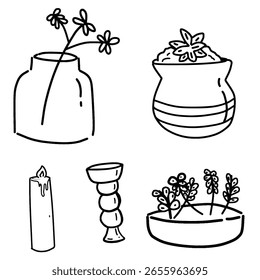 Portavelas de decoración con Vector de flores