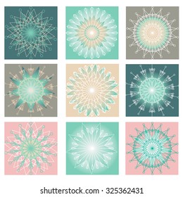 Decoration Christmas Set with Snowflakes Vector illustration