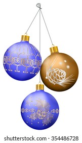 Decoration for Christmas Tree. Three balls