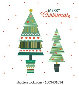 Decoration of Christmas tree, vector illustration