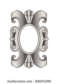 Decoration classical ornament tag geometrical sign vector deco symbol template cardboard decor old element card generic traditional label scroll victorian illustration ornamental decorative gray frame
