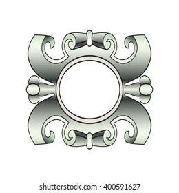 Decoration classical ornament tag geometrical sign vector deco symbol template cardboard decor old element card generic traditional label scroll victorian illustration ornamental decorative gray frame