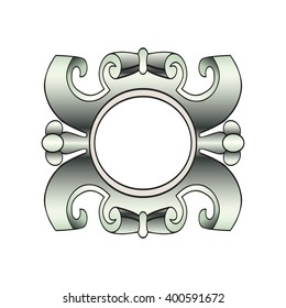 Decoration classical ornament tag geometrical sign vector deco symbol template cardboard decor old element card generic traditional label scroll victorian illustration ornamental decorative gray frame