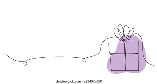 Decoration continuous line hand drawing element for wedding photo book, invitations. Vector stock illustration minimalism design isolated on white background. Editable stroke single line. EPS10