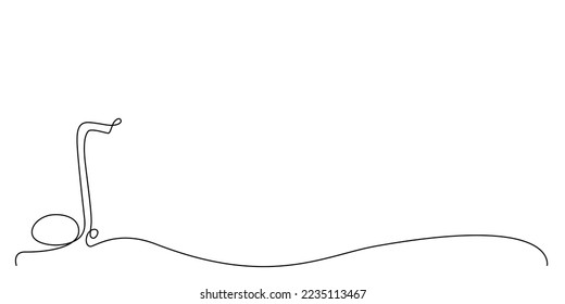 Decoration continuous line hand drawing element note for concert, photo book, invitations. Vector stock illustration minimalism design isolated on white background. Editable stroke single line. EPS10