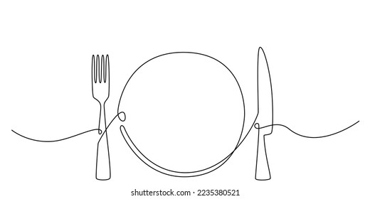 Decoration continuous line hand drawing element table set for wedding menu, photo book, invitations. Vector stock illustration isolated on white background. Editable stroke single line. EPS10