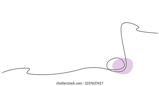 Decoration continuous line hand drawing element note for concert, photo book, invitations. Vector stock illustration minimalism design isolated on white background. Editable stroke single line. EPS10