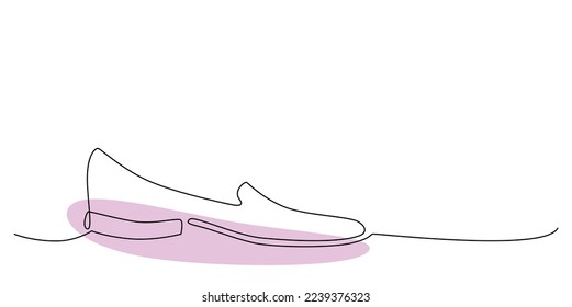 Decoration continuous line hand drawing shoes element for wedding photo book, invitations. Vector stock illustration minimalism design isolated on white background. Editable stroke single line. EPS10
