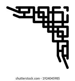 decoration corner line icon vector. decoration corner sign. isolated contour symbol black illustration