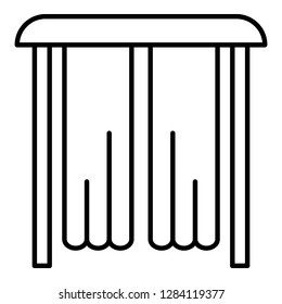 Decoration curtain icon. Outline decoration curtain vector icon for web design isolated on white background