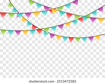 Decoration for the day of the holiday, flags on a ribbon. Garland buntings of Bavarian checkered blue flag.