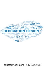 Decoration Design word cloud. Wordcloud made with text only.