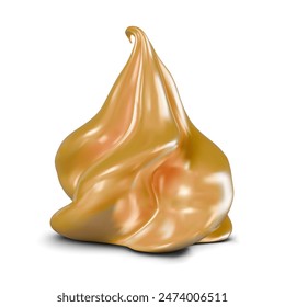 Decoration for dessert. Cream gold decorative curl