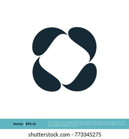 Decoration Drop Water Circle Shape icon Vector Logo Template Illustration Design. Vector EPS 10.