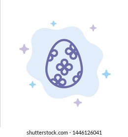 Decoration, Easter, Easter Egg, Egg Blue Icon on Abstract Cloud Background