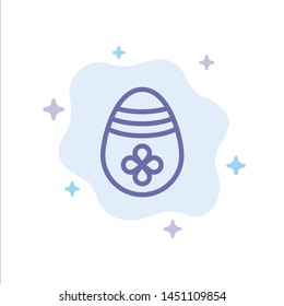 Decoration, Easter, Easter Egg, Egg Blue Icon on Abstract Cloud Background