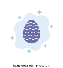 Decoration, Easter, Easter Egg, Egg Blue Icon on Abstract Cloud Background. Vector Icon Template background