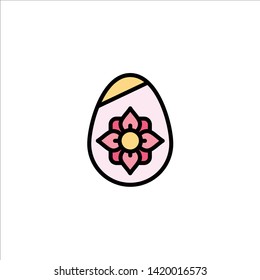 Decoration, Easter, Easter Egg, Egg Business Logo Template. Flat Color