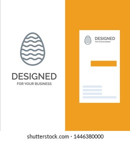 Decoration, Easter, Easter Egg, Egg Grey Logo Design and Business Card Template