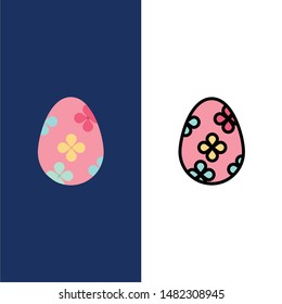 Decoration, Easter, Easter Egg, Egg  Icons. Flat and Line Filled Icon Set Vector Blue Background