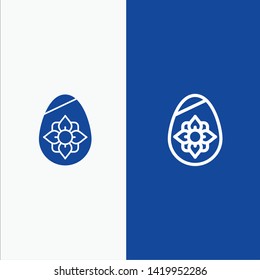 Decoration, Easter, Easter Egg, Egg Line and Glyph Solid icon Blue banner Line and Glyph Solid icon Blue banner