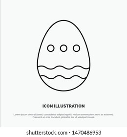 Decoration, Easter, Easter Egg, Egg Line Icon Vector. Vector Icon Template background