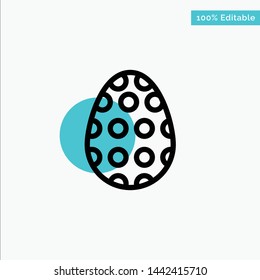 Decoration, Easter, Easter Egg, Egg turquoise highlight circle point Vector icon