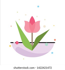 Decoration, Easter, Flower, Plant Abstract Flat Color Icon Template
