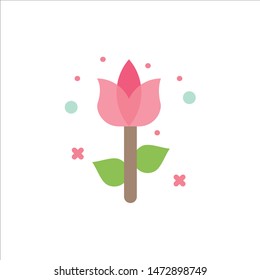 Decoration, Easter, Flower, Plant  Flat Color Icon. Vector icon banner Template