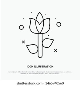 Decoration, Easter, Flower, Plant Line Icon Vector. Vector Icon Template background