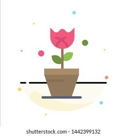 Decoration, Easter, Plant, Tulip Abstract Flat Color Icon Template